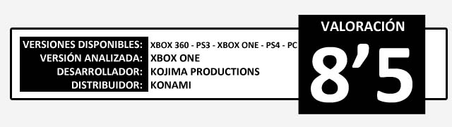 Valoracion Metal Gear Solid V Ground Zeroes