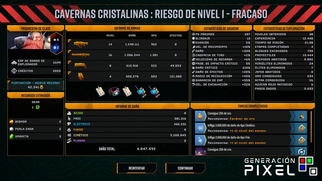 Análisis de Deep Rock Galactic Survivor